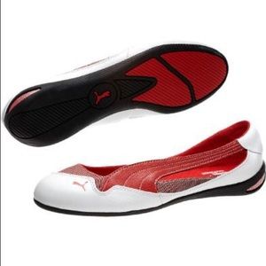 White ballerina flats